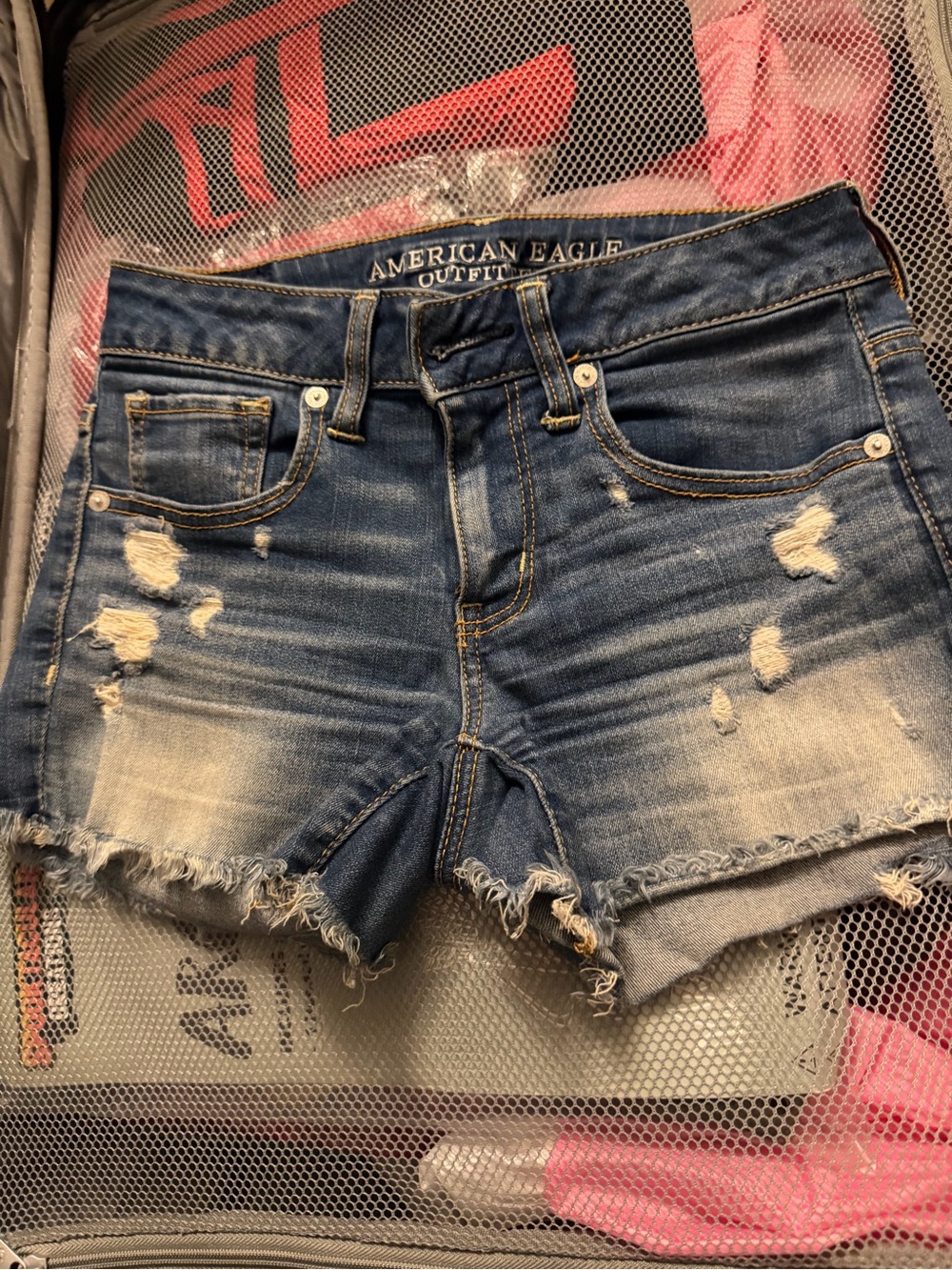 American Eagle Outfitters distressed denim cut-off shorts